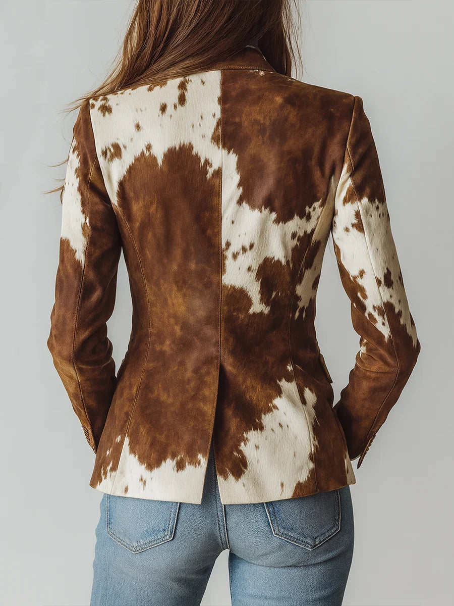 Aura | Blazer Vintage con Estampado Elegante