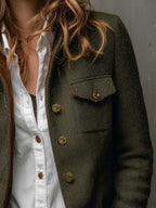 Aura | Blazer Vintage de Espiga con Detalles en Contraste