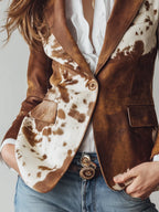 Aura | Blazer Vintage con Estampado Elegante