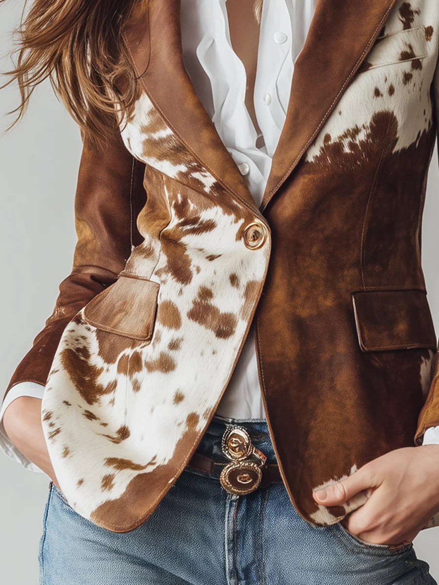 Aura | Blazer Vintage con Estampado Elegante