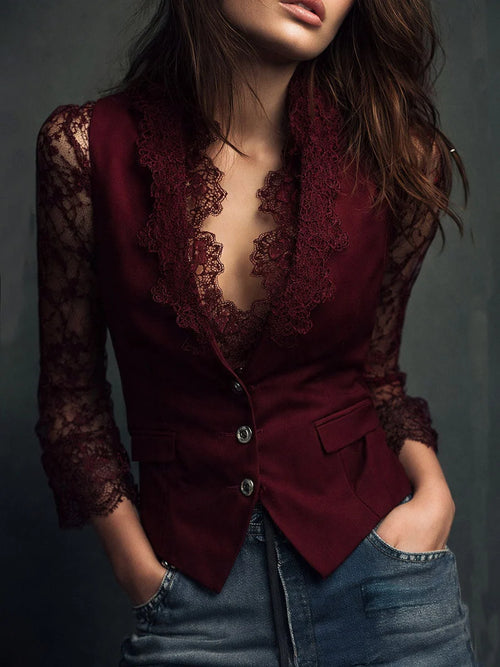 Aura | Blazer con Mangas Semitransparentes
