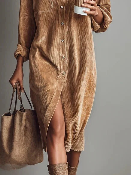 Aura | Vestido Midi de Pana Premium