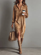 Aura | Vestido Midi de Pana Premium