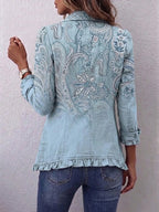 Aura | Chamarra Vintage Azul Cielo con Estampado Paisley