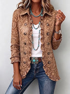 Aura | Chamarra Bohemia Vintage con Estampado Floral